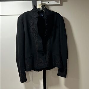 Polo Ralph Lauren Elegant Black Embroidered Blazer